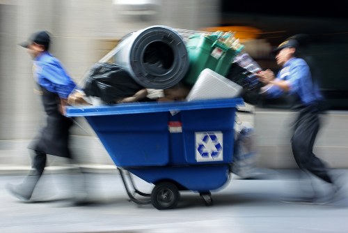 Office furniture being removed by clearance team